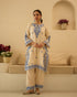 White Lily Breeze – Dori Embroidered Straight Suit Set